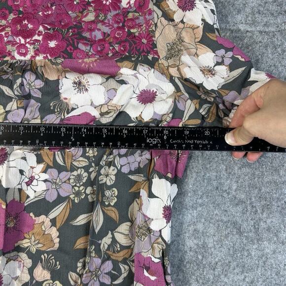 Savanna Jane Top Womens Small Floral Embroidered Multicolored Peasant Boho - Picture 5 of 9